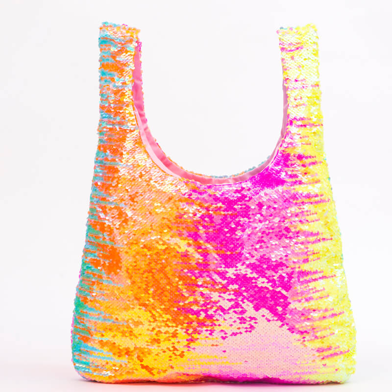 China OEM Fashion Mini Backpack - Reusable Grocery Shopping Bags Glitter Sequin Tote Bags Bulk Glitter Foldable Hand bag for girl women – Twinkling Star