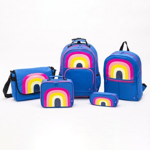 Rainbow Student Trolley Backpack Fashion Large Capacity School Bag Series