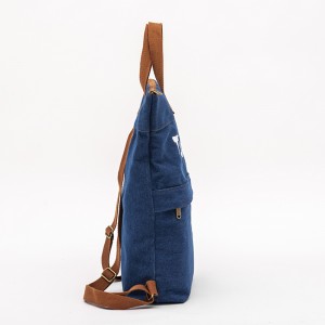 Simple and fashion large capacity soft denim functional leisure tote backpack
