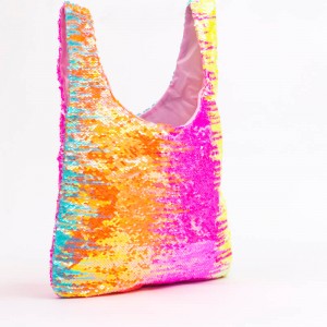 Reusable Grocery Shopping Bags Glitter Sequin Tote Bags Bulk Glitter Foldable Hand bag for girl women