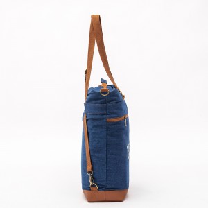 Simple and fashion large capacity soft denim functional leisure tote backpack