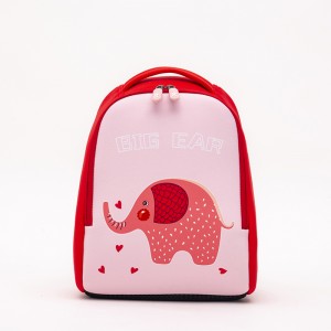 Cartoon cute children’s backpack neoprene kids bag soft air permeable elephant printing