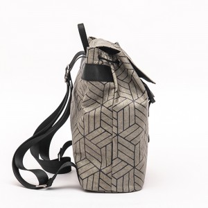 Simple Trendy Eco-Friendly Backpack Large Capacity Bag Diamond Pattern Geometry