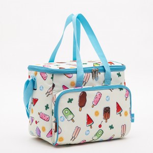 Ice cream pattern lunch cooler bag fashion folding insulation large capacity