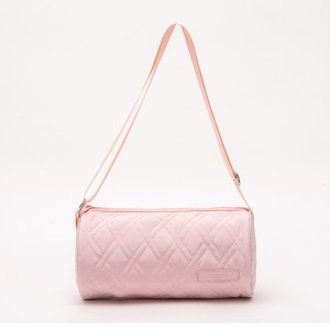 Fashion pink casual lady’s quilted shoulder bag