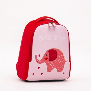 Cartoon cute children’s backpack neoprene kids bag soft air permeable elephant printing