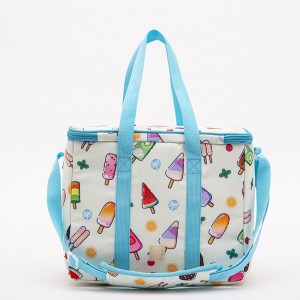 Ice cream pattern lunch cooler bag fashion folding insulation large capacity