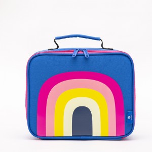Rainbow lunch bag fashion leisure keep warm cooler bag for students