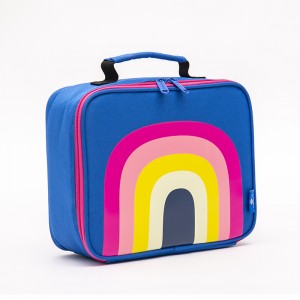 Rainbow lunch bag fashion leisure keep warm cooler bag for students