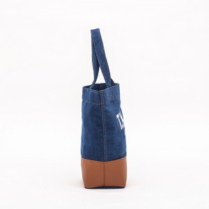 Simple and fashion denim handbag large capacity soft leisure
