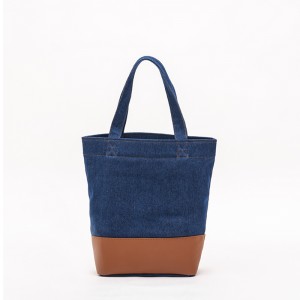 Simple and fashion denim handbag large capacity soft leisure