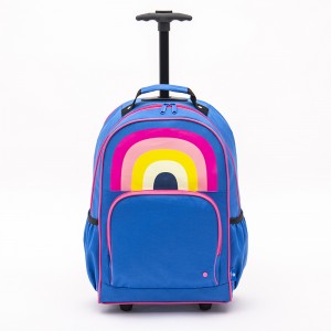 Rainbow Student Trolley Backpack Fashion Large Capacity School Bag Series