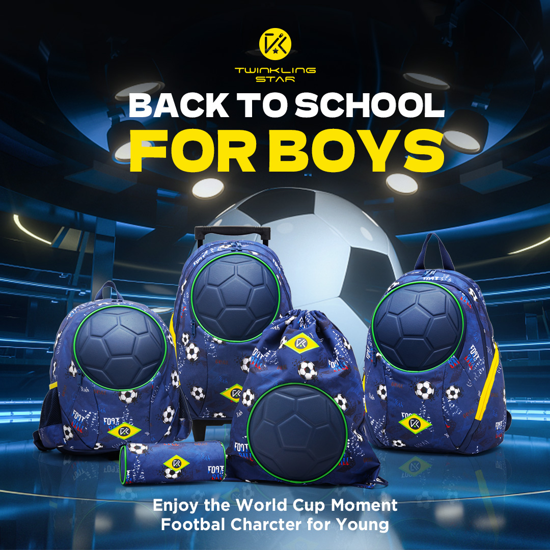 Football Student Trolley Backpack Large Capacity Back To School Bag Series | Twinkling Star