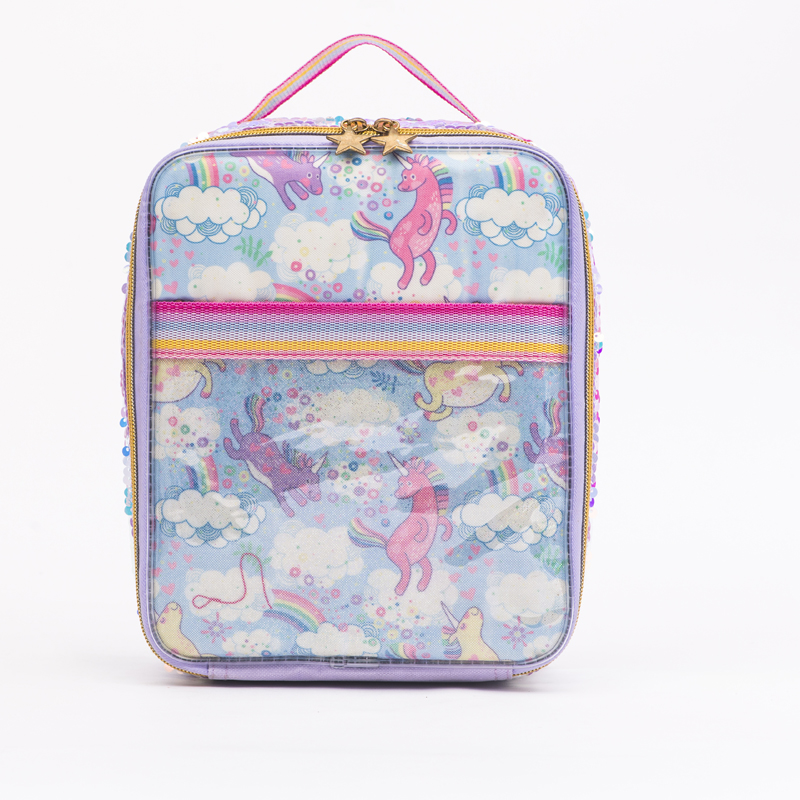 factory Outlets for Fashion Ins Shoulder Messenger Bag - Unicorn sequin kids lunch bag – Twinkling Star
