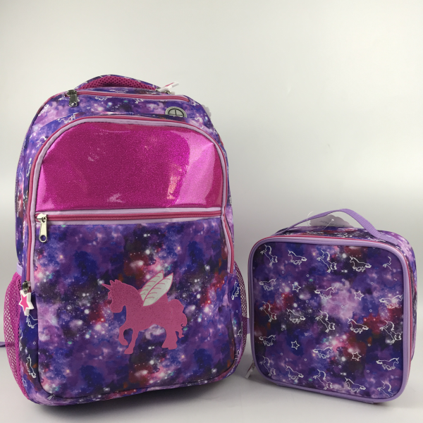 Factory Cheap Hot School Backpacks For University Students - 2021 Bts Unicorn Purple Glaxy Fully Printing School Premium Girls Shining Bag Backpack  – Twinkling Star