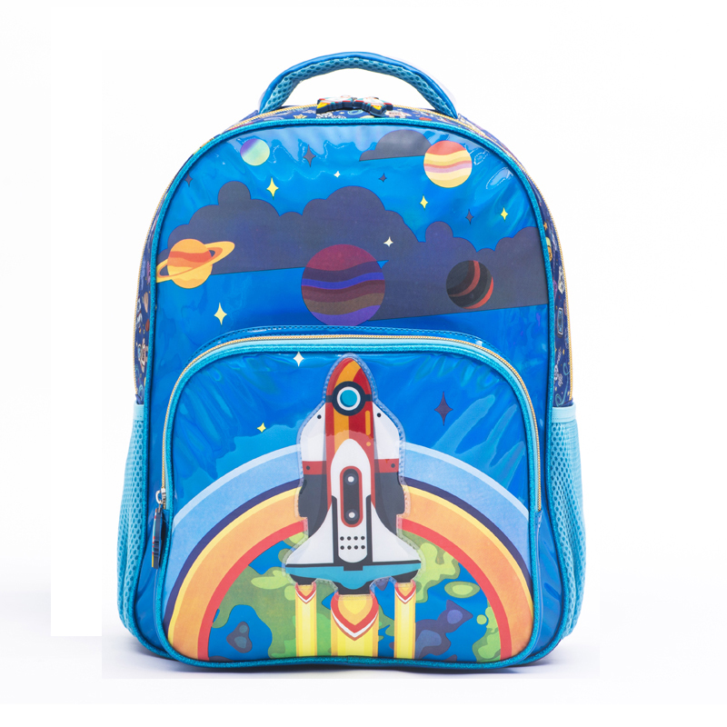 Holographic Leather Rocket School Backpack  | Twinkling Star