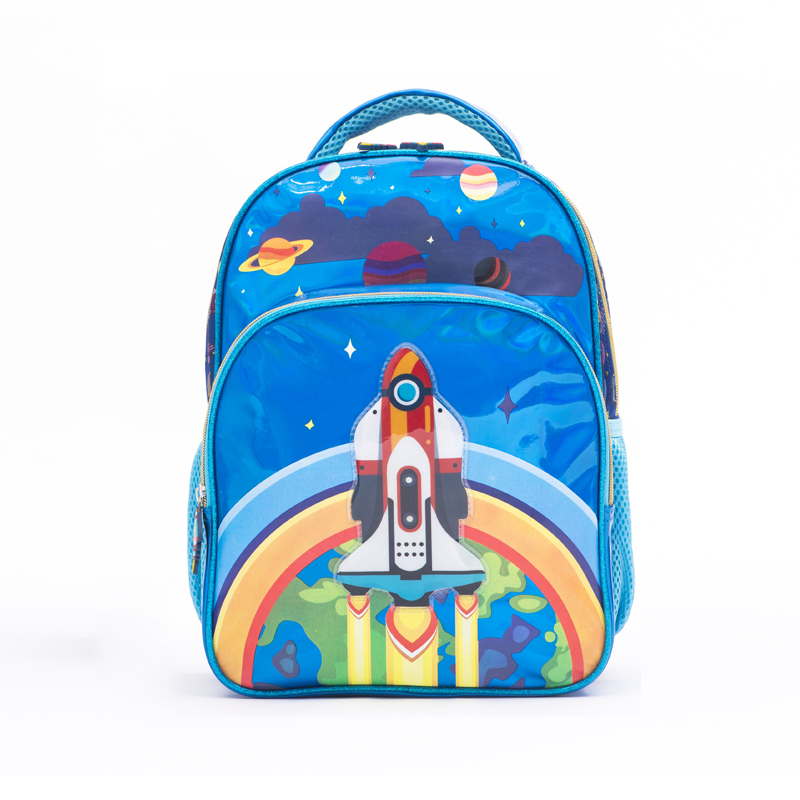 Manufacturing Companies for Backpack School Bags - Rocket Holographic Leather Primary School Bag For Boys – Twinkling Star