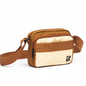 leisure fashion RPET fabric shoulder bag simple and recyclable Eco-friendly with Jacquard ribbon