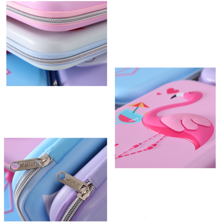 Custom Large-capacity 3D cute Unicorn Flamingo EVA pencil case for kids