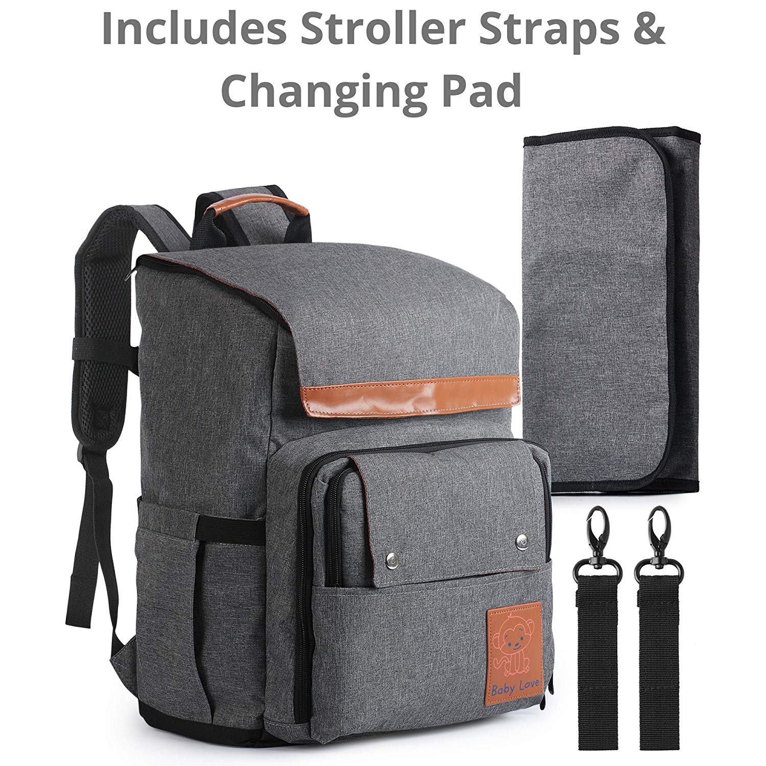For Moms with Twins or Multiple Little Ones - Spacious Baby Travel Bag Includes Stroller Straps (3)