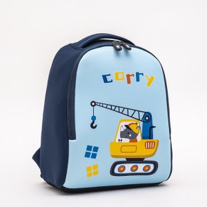 Cartoon cute children’s backpack neoprene kids bag soft air permeable crane printing