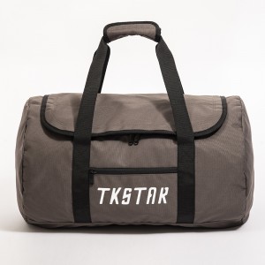 Brown large capacity cylindrical travel bag multifunctional duffel bag fitness bag handbag