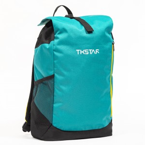 Vibrant yellow and blue contrast multi-functional sports large-capacity leisure backpack