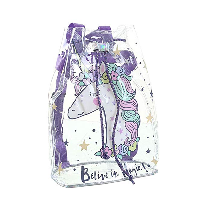 Fixed Competitive Price Felt File Package - Unicorn Young Girls Backpack, Transparent PVC Drawstring Bags Fashion Practical Transparent Shoulders Backpack – Twinkling Star
