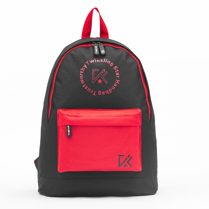 Black and red color fashion casual student bag supports customization|Twinkling Star