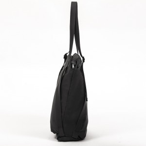 Casual fashion leather film tote bag large capacity commuter shoulder bag handbag black daily bag