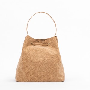 Recycled Natural Printing Paper Fashion Women Handbag Anti-tear Wood Grained Fabric Drawstring Fashion Tote bag