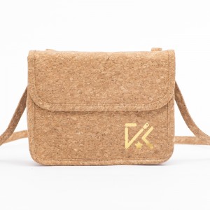 Reusable Natural wood-grained Paper Foldable Messenger Bag Waterproof Cross body Sling Bag