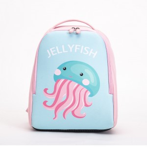 Cartoon cute children’s backpack neoprene kids bag soft air permeable jellyfish printing