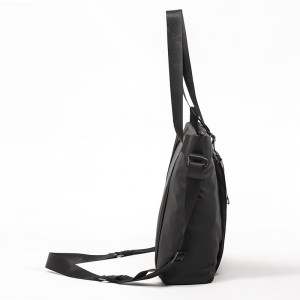Large-capacity leather film handbag laptop bag casual fashion tote bag shoulder bag black daily bag