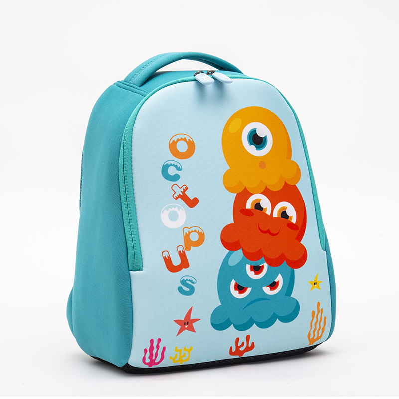 Cartoon cute children’s backpack neoprene kids bag air permeable octopus printing | Twinkling Star