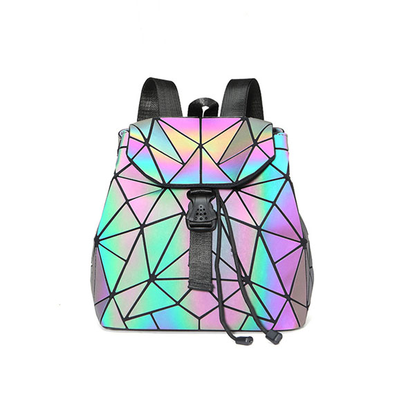 Quality Inspection for Fireproof Bag - New Women Luminous Geometric Plaid Sequin Female Backpacks For Teenage Girls Bag pack Drawstring Bag Holographic Backpack – Twinkling Star