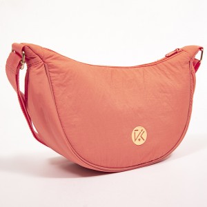 Pale orange dumpling bag crossbody bag lightweight shoulder bag adjustable solid color bag