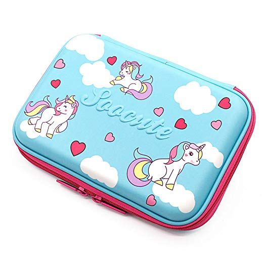 Factory source School Bag Backpack - Cute Unicorn Blue Pencil Case School Girls Toddler Hardtop Pencil Pouch Pen Box with Compartment for Kids – Twinkling Star