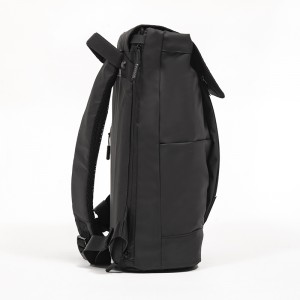Casual Fashion Leather Film Backpack Large Capacity Laptop Bag Black Daily Bag