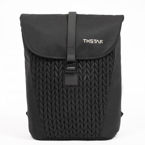 Black woven design roll-top backpack large-capacity business and leisure dual-use backpack tote bag shoulder bag handbag waist bag mobile phone bag series