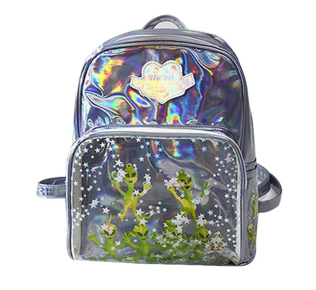 Low price for Polyester Folding Top Backpack - Factory Direct Sale Fashion Silver PU leather transparence PVC girl’s Mini Backpack – Twinkling Star