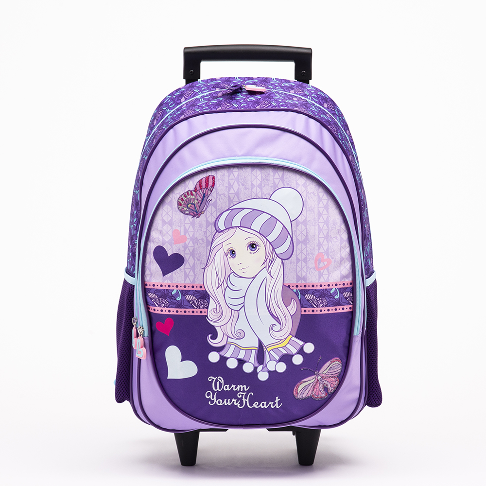 Factory wholesale Foldable Utility School Bag - Functional Back to school trolley backpack for girl – Twinkling Star