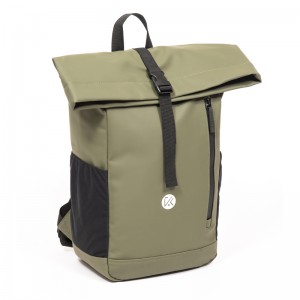 Green GRS leather multifunctional computer backpack travel computer backpack fashionable leisure bag