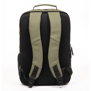 Green GRS leather computer backpack business backpack multi-layer backpack travel computer backpack