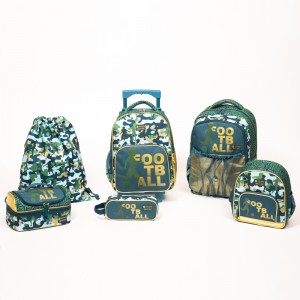 Camouflage Football Student Backpack Trolley School Bag Shoe Bag Lunch Bag Pencil Bag Series