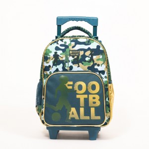Camouflage football student backpack large capacity school bag student trolley backpack