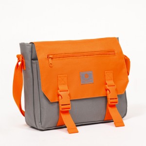Gray and orange combination design fashionable and casual shoulder bag exquisite crossbody bag