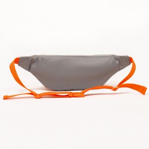 Gray and orange color combination design fashionable and casual fanny pack practical crossbody bag