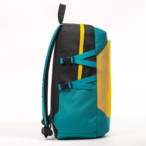 Yellow and blue color matching design large capacity sports backpack fashionable backpack suitable for outdoor sports