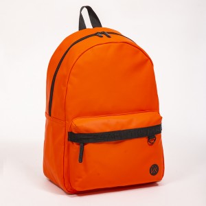Orange matte leather eco-friendly backpack simple casual bag